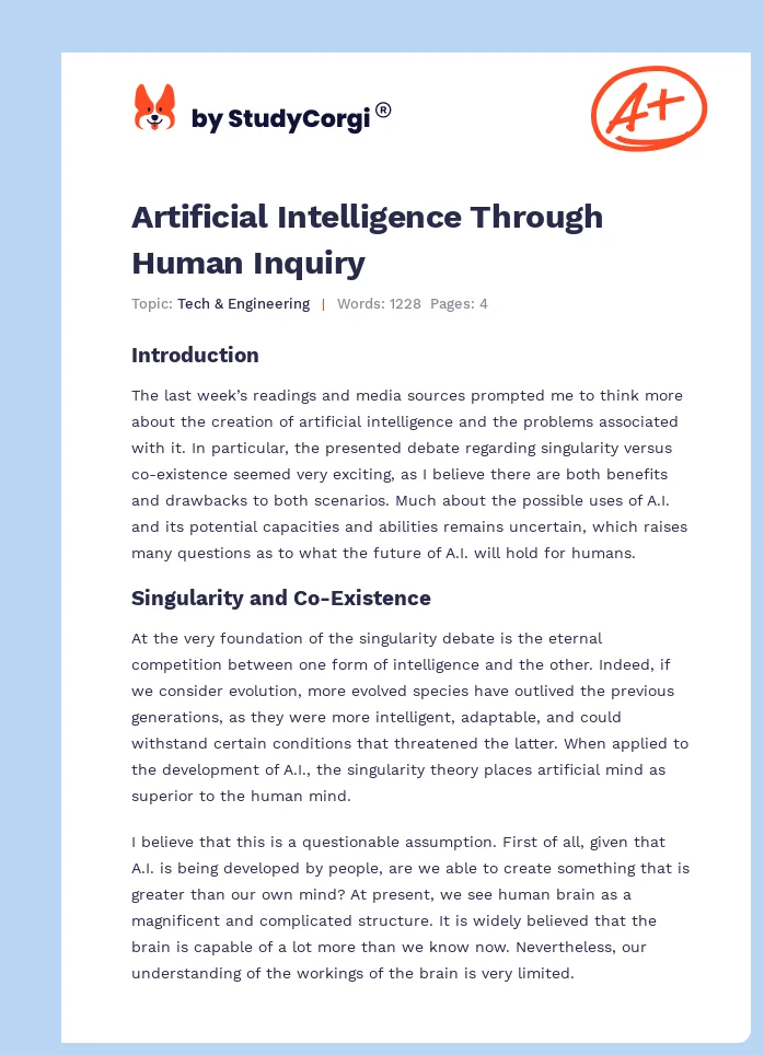 Artificial Intelligence Through Human Inquiry. Page 1