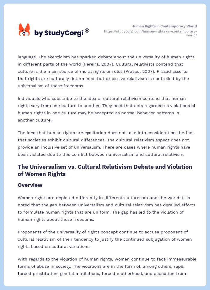 Human Rights in Contemporary World. Page 2