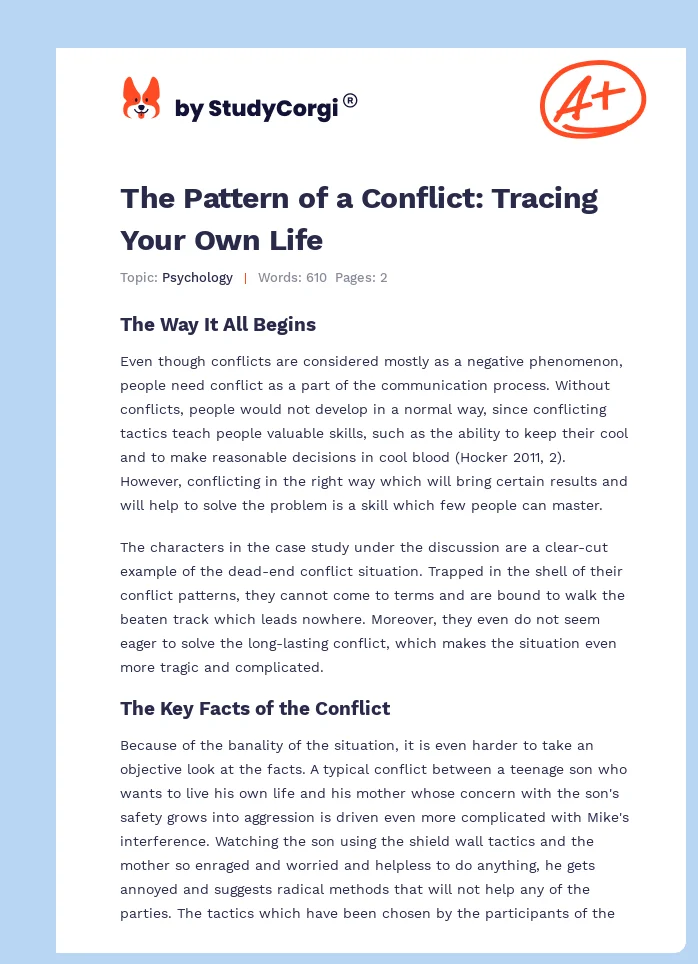 The Pattern of a Conflict: Tracing Your Own Life. Page 1