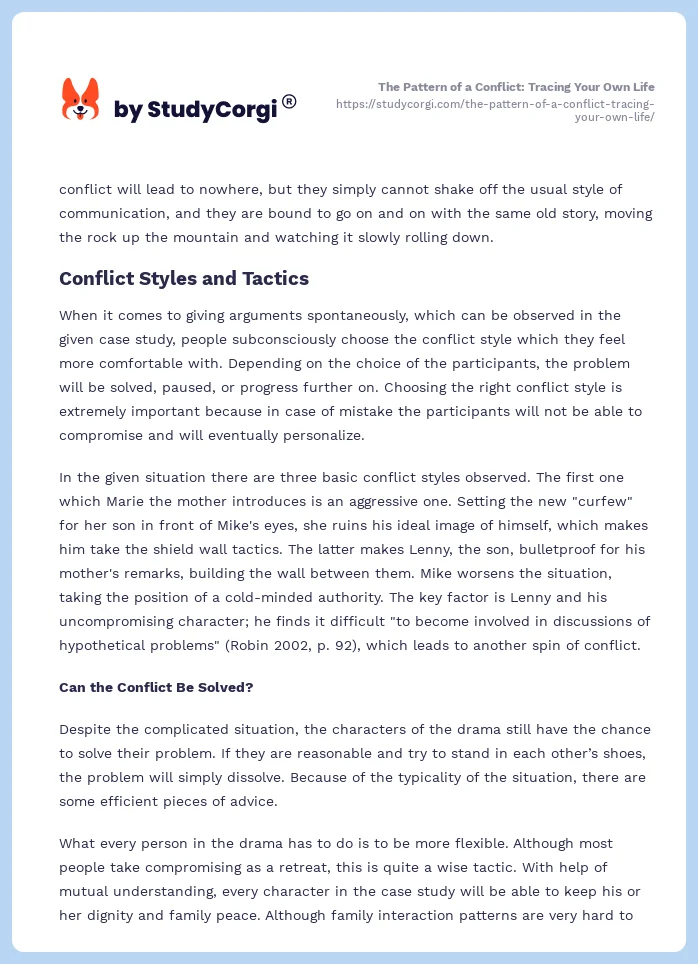 The Pattern of a Conflict: Tracing Your Own Life. Page 2