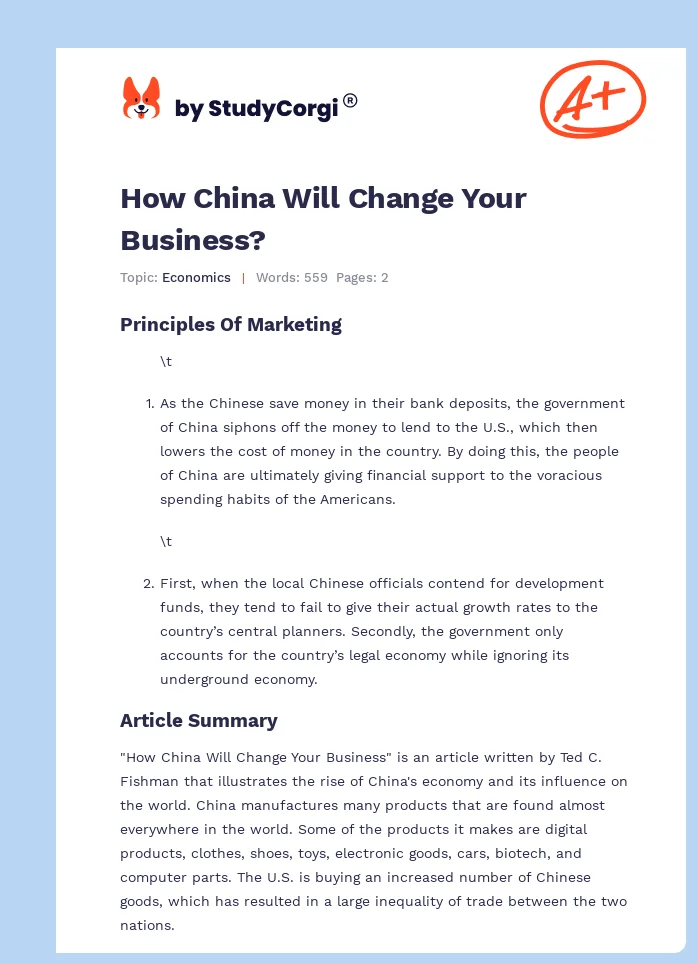How China Will Change Your Business?. Page 1