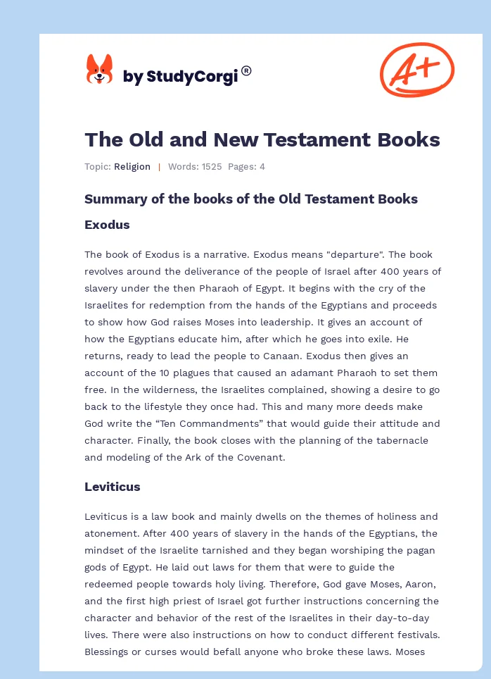 The Old and New Testament Books. Page 1