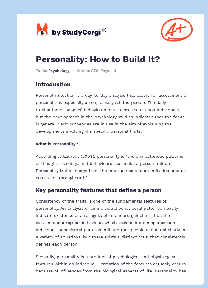 Personality: How to Build It?. Page 1