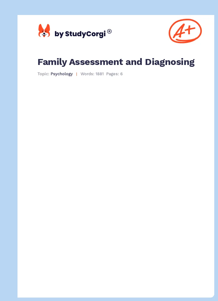 Family Assessment and Diagnosing. Page 1