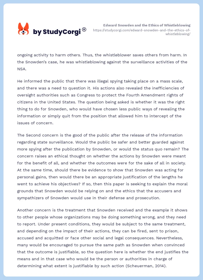 Edward Snowden and the Ethics of Whistleblowing. Page 2