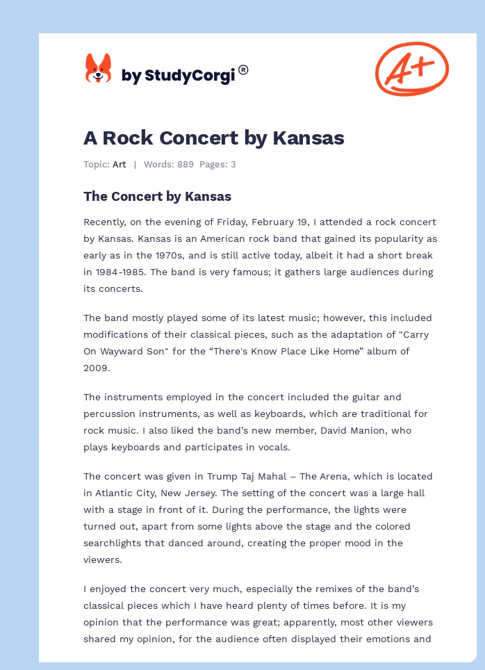 A Rock Concert by Kansas. Page 1