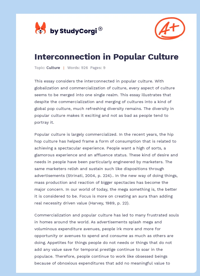Interconnection in Popular Culture. Page 1