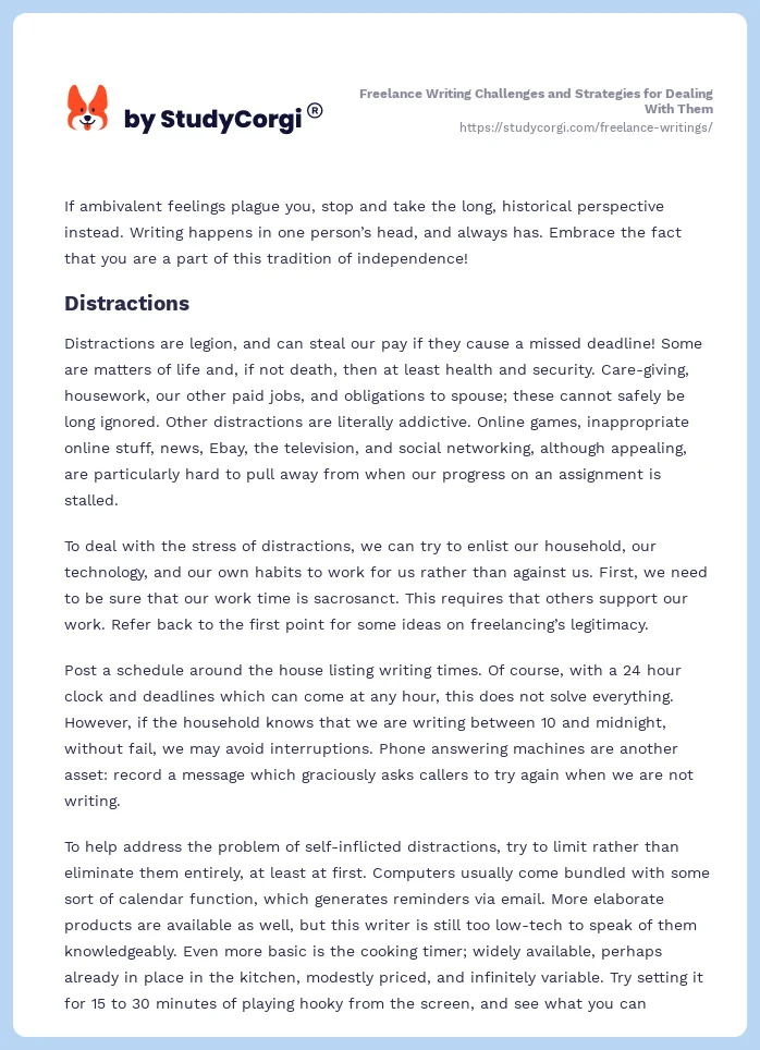 Freelance Writing Challenges and Strategies for Dealing With Them. Page 2