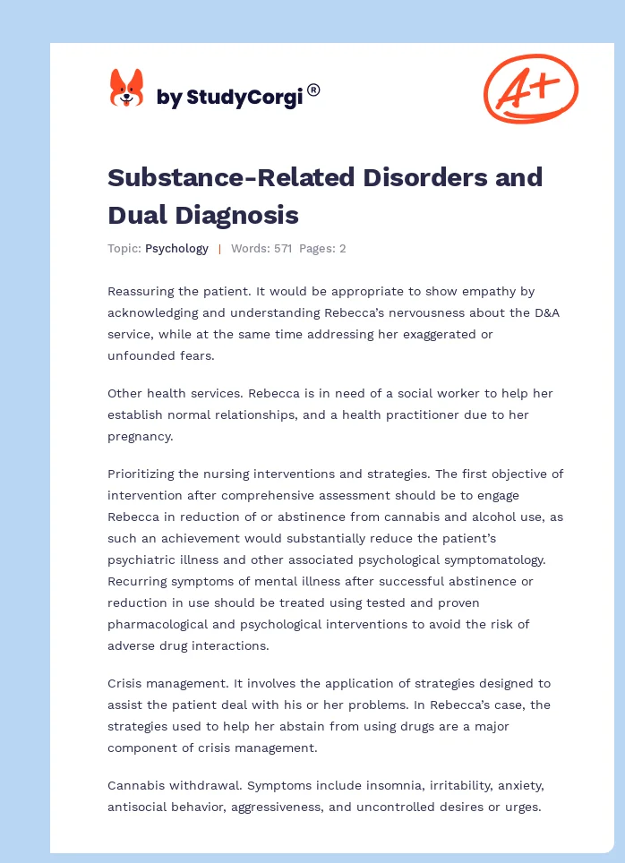 Substance-Related Disorders and Dual Diagnosis. Page 1