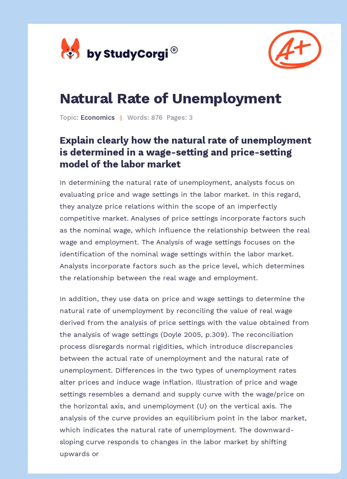Natural Rate of Unemployment. Page 1