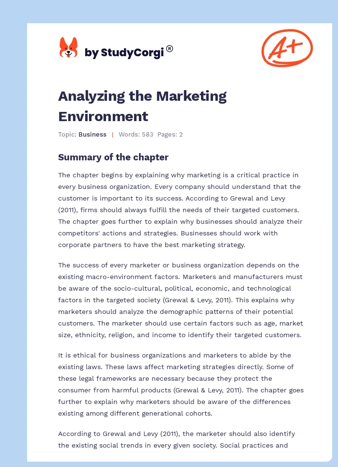Analyzing the Marketing Environment. Page 1