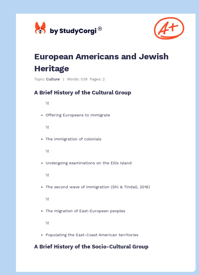 European Americans and Jewish Heritage. Page 1