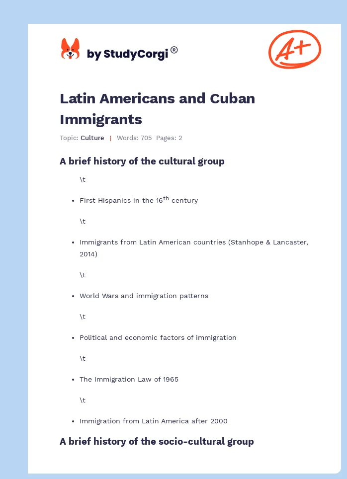 Latin Americans and Cuban Immigrants. Page 1