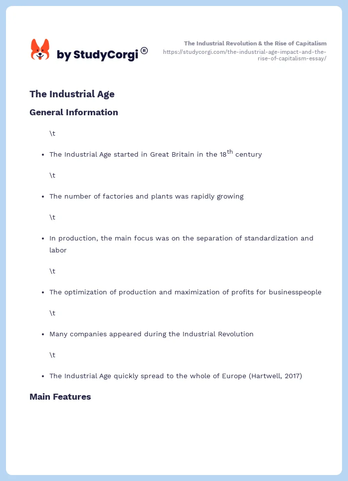 The Industrial Revolution & the Rise of Capitalism. Page 2