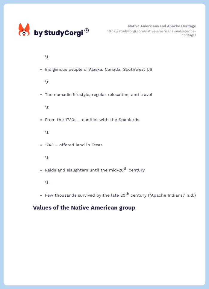 Native Americans and Apache Heritage. Page 2