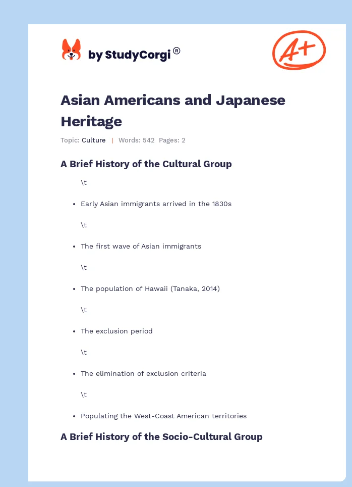 Asian Americans and Japanese Heritage. Page 1