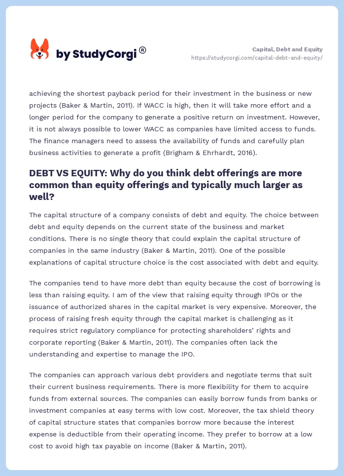 Capital, Debt and Equity. Page 2