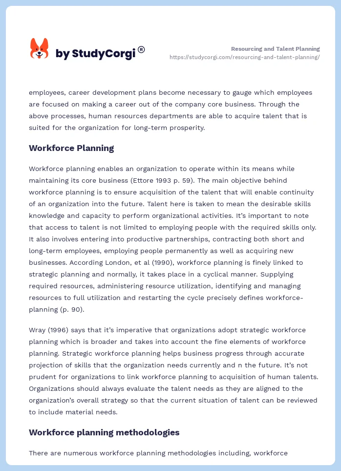 Resourcing and Talent Planning. Page 2