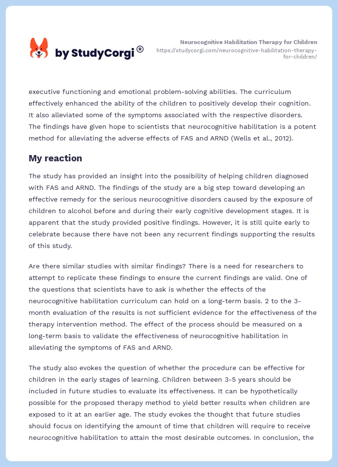 Neurocognitive Habilitation Therapy for Children. Page 2