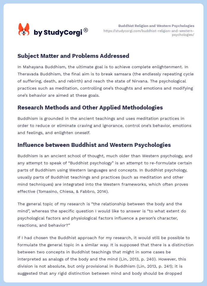 Buddhist Religion and Western Psychologies. Page 2