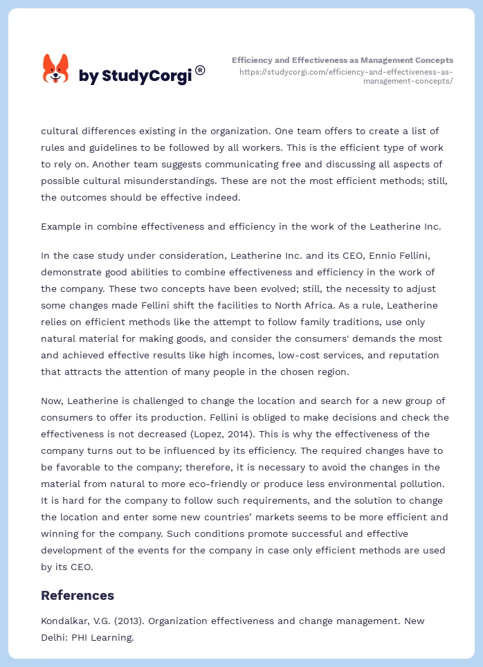 Efficiency and Effectiveness as Management Concepts. Page 2