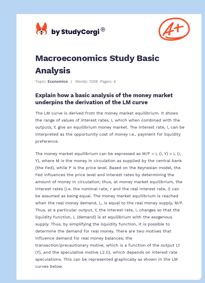 Macroeconomics Study Basic Analysis. Page 1