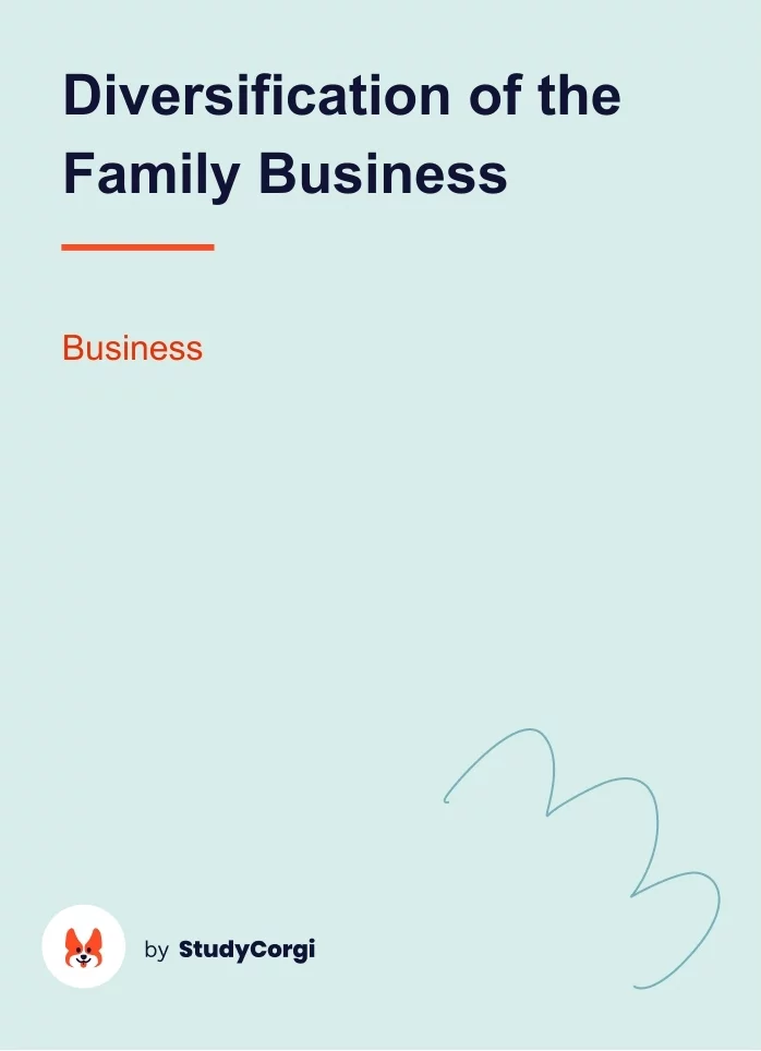 Diversification of the Family Business. Page 1