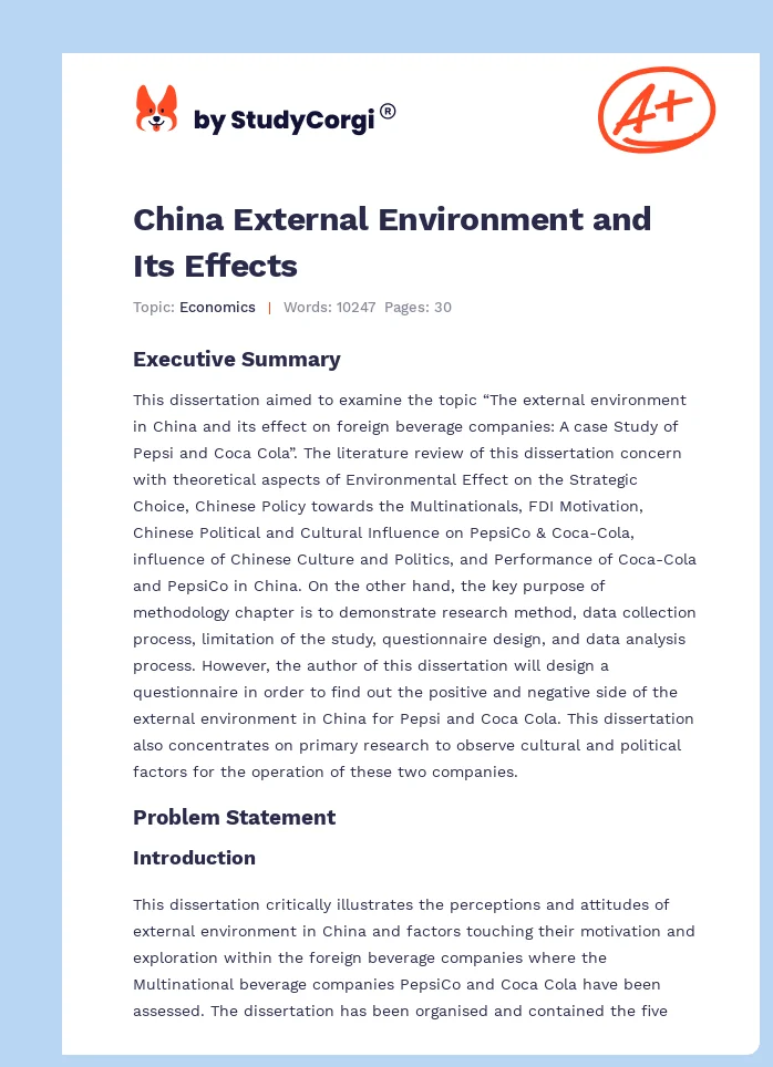 China External Environment and Its Effects. Page 1