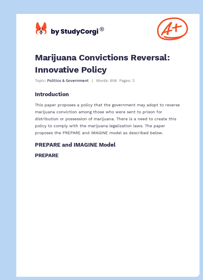 Marijuana Convictions Reversal: Innovative Policy. Page 1