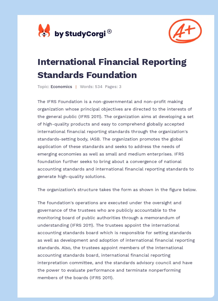 International Financial Reporting Standards Foundation. Page 1