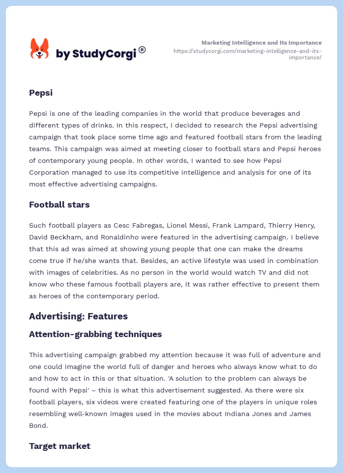 Marketing Intelligence and Its Importance. Page 2