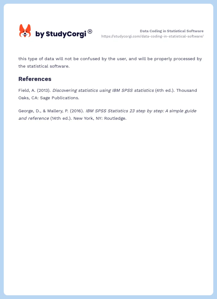 Data Coding in Statistical Software. Page 2