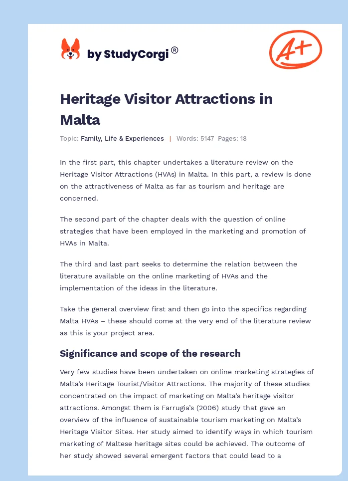 Heritage Visitor Attractions in Malta. Page 1