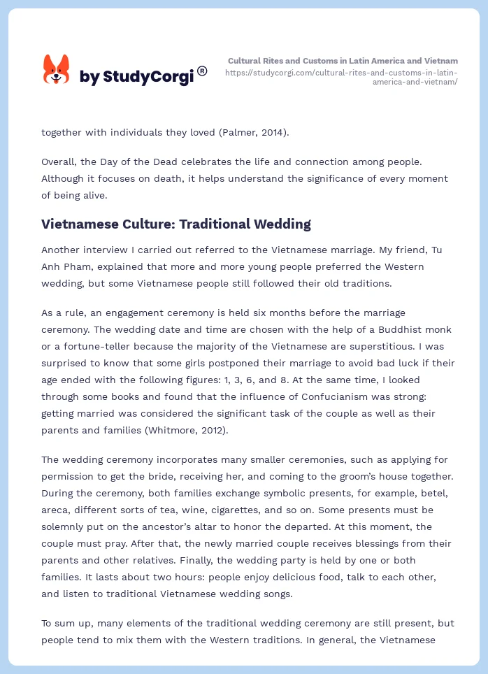 Cultural Rites and Customs in Latin America and Vietnam. Page 2