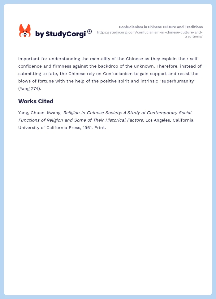 Confucianism in Chinese Culture and Traditions. Page 2