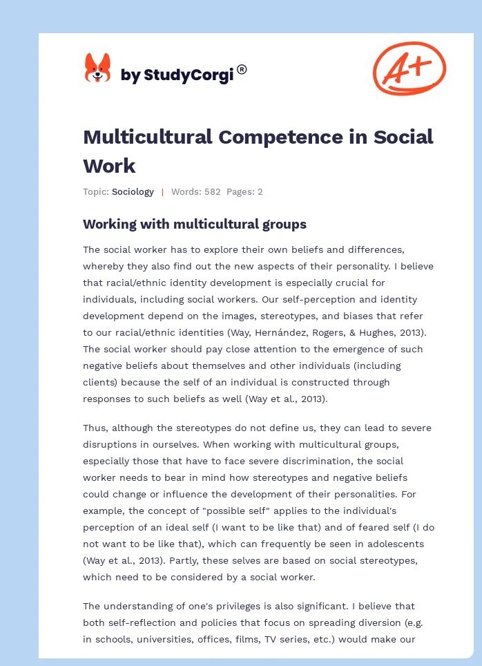 Multicultural Competence in Social Work. Page 1