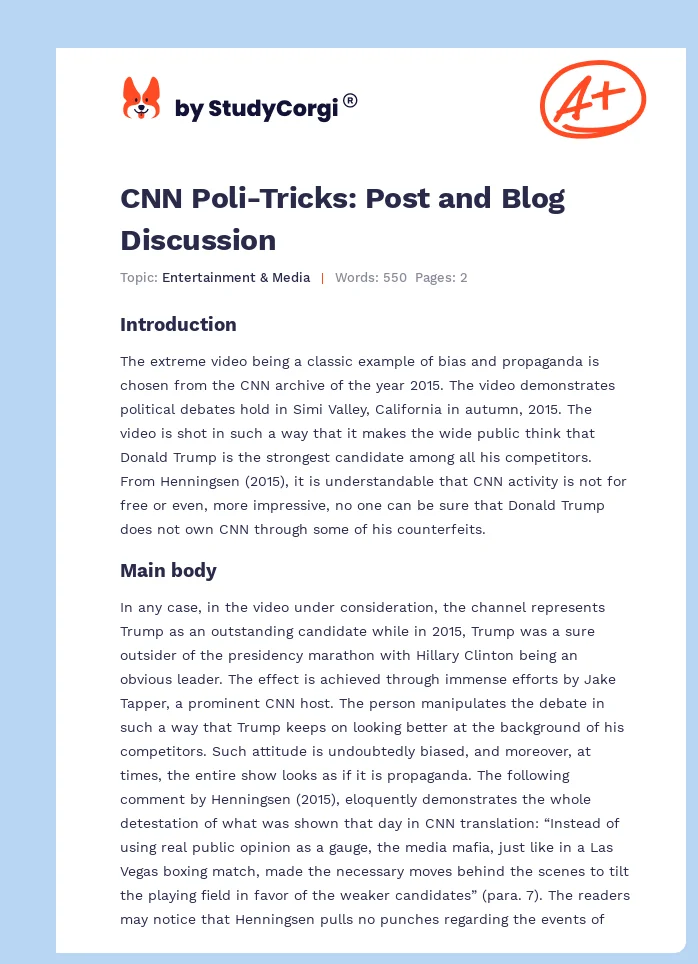 CNN Poli-Tricks: Post and Blog Discussion. Page 1