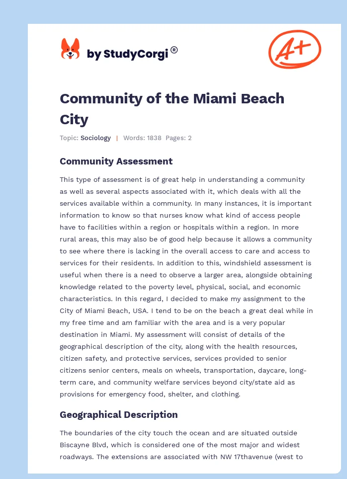Community of the Miami Beach City. Page 1