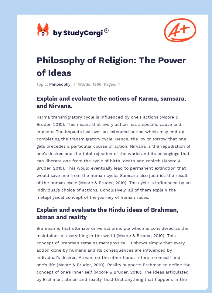 Philosophy of Religion: The Power of Ideas. Page 1