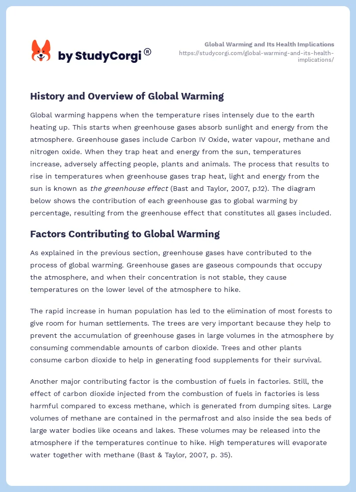 Global Warming and Its Health Implications. Page 2