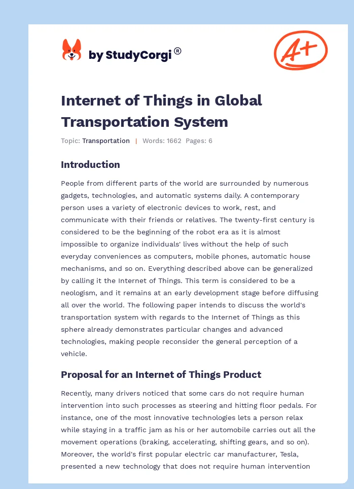 Internet of Things in Global Transportation System. Page 1