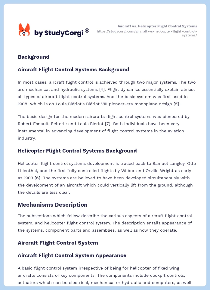 Aircraft vs. Helicopter Flight Control Systems. Page 2