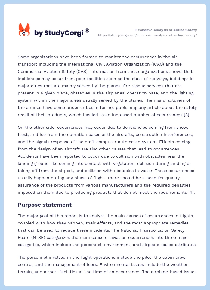 Economic Analysis of Airline Safety. Page 2