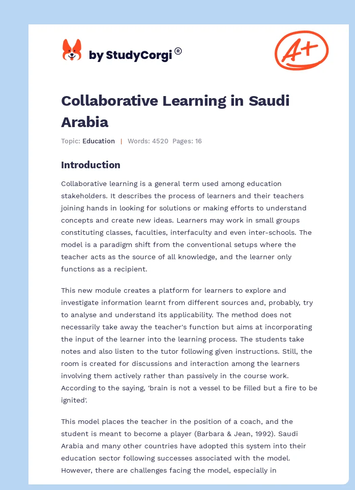 Collaborative Learning in Saudi Arabia. Page 1