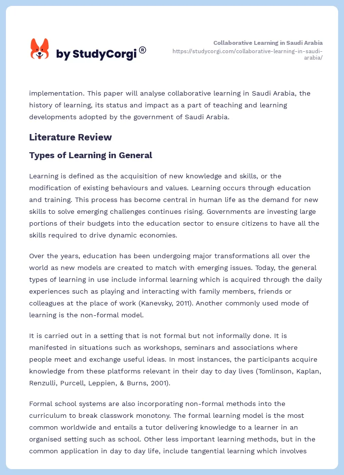 Collaborative Learning in Saudi Arabia. Page 2