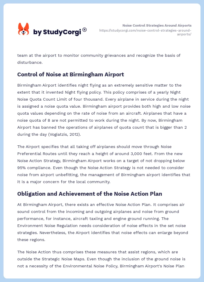 Noise Control Strategies Around Airports. Page 2