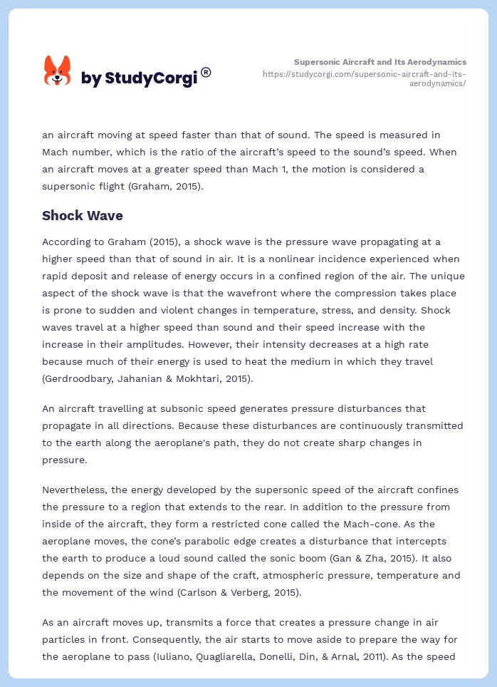 Supersonic Aircraft and Its Aerodynamics. Page 2