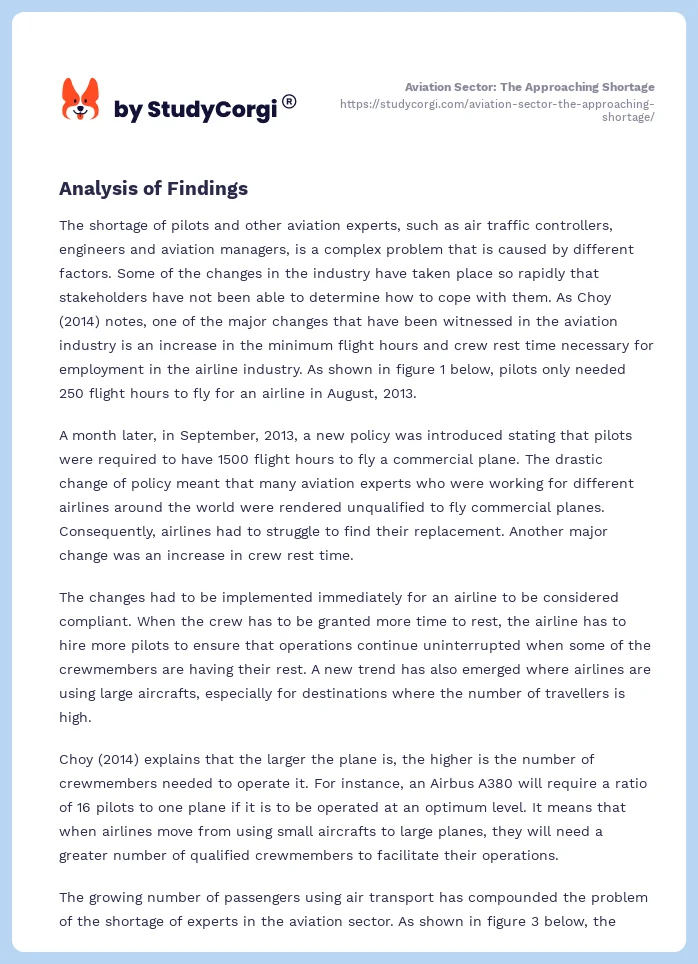 Aviation Sector: The Approaching Shortage. Page 2