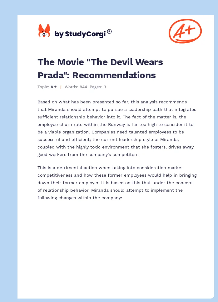 The Movie "The Devil Wears Prada": Recommendations. Page 1