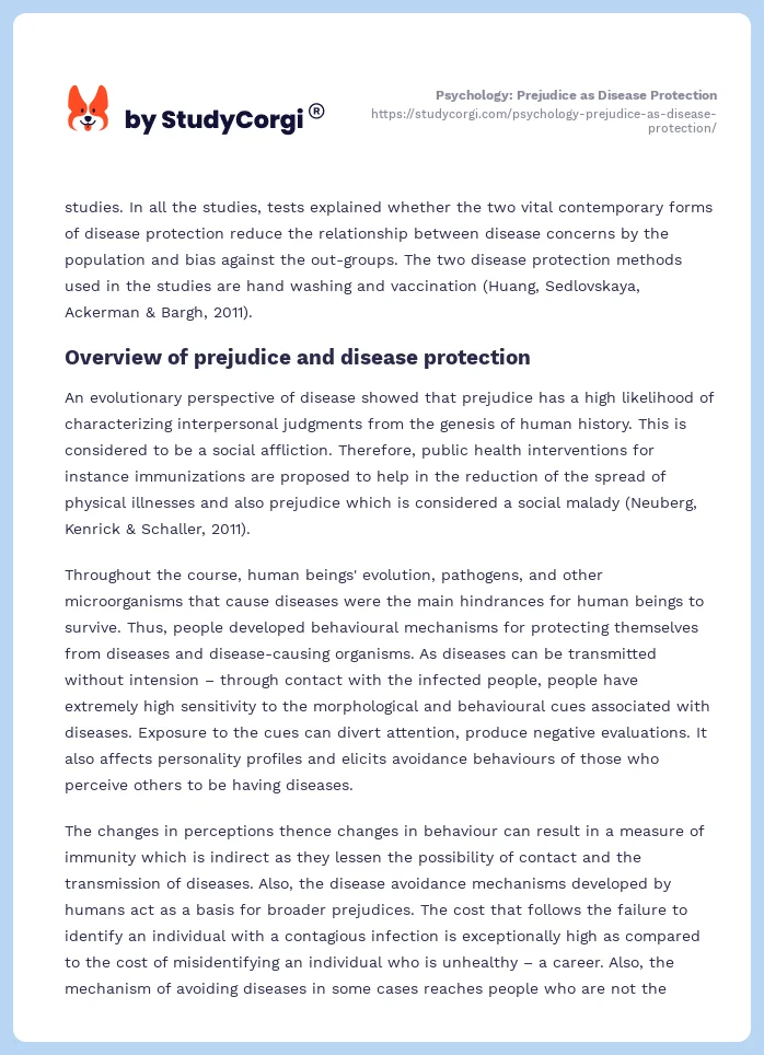 Psychology: Prejudice as Disease Protection. Page 2